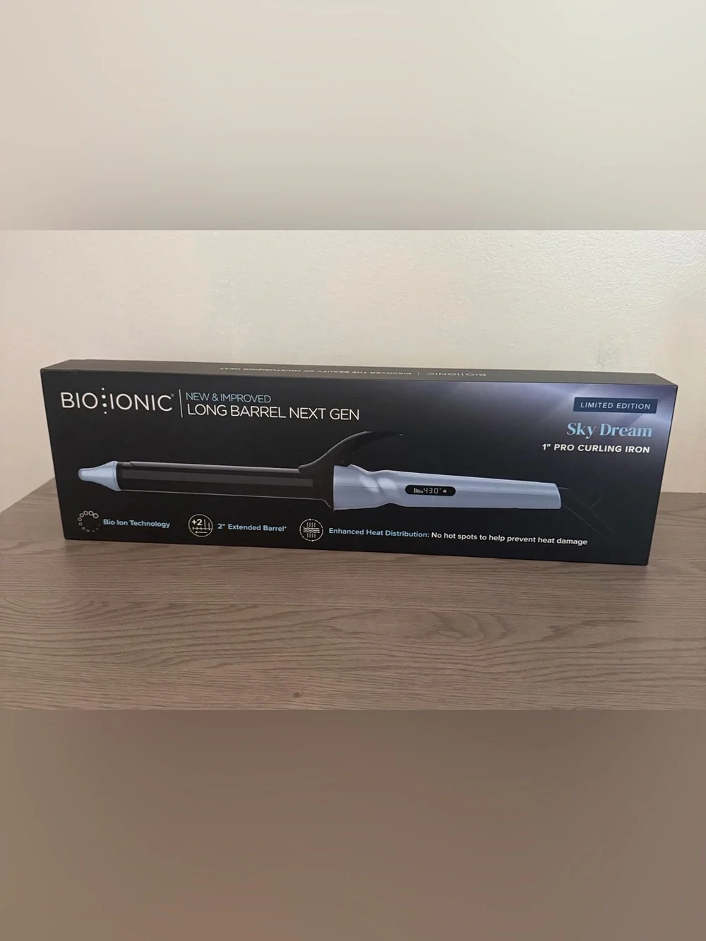 Bio Ionic Long Barrel Next Gen 1” Curling Iron Sky Dream Limited Edition